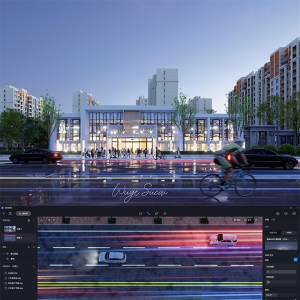 D5渲染器车流线贴花模型