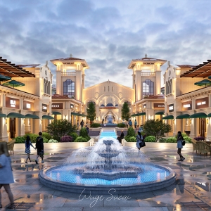 D5渲染器欧式风情街场景