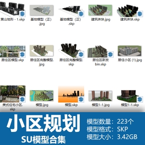小区规划SU模型合集223个
