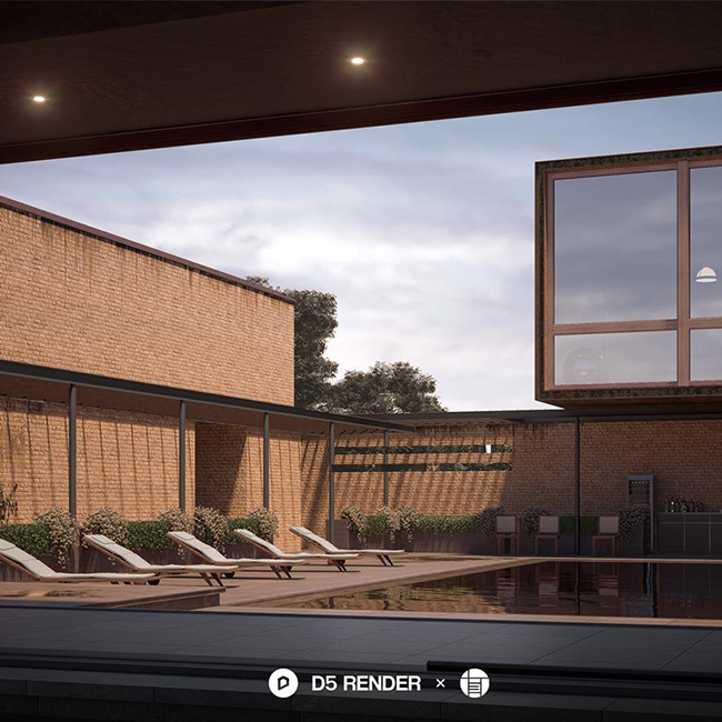 D5渲染器场景/红砖别墅