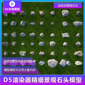 D5渲染器精细景观石头模型库