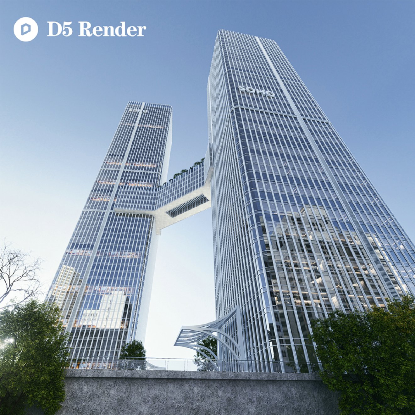 D5渲染器场景/超高层办公楼