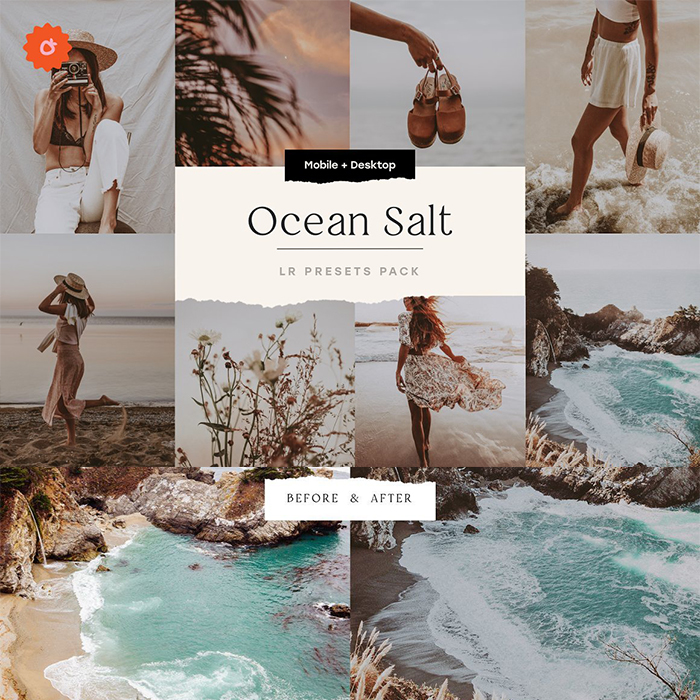 海边文艺风格LR预设 Ocean Salt – 6 Lightroom Preset Pack