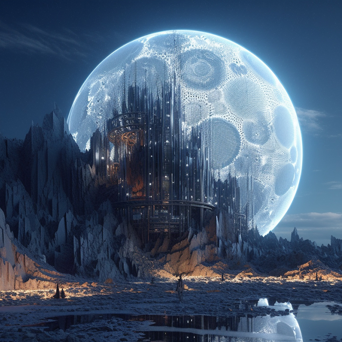 AI绘画lora模型月夜科幻