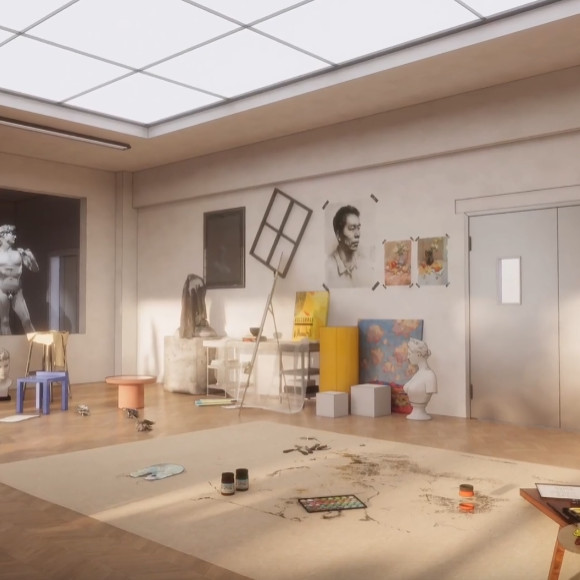 狸德老师作品/日系动漫风画室场景