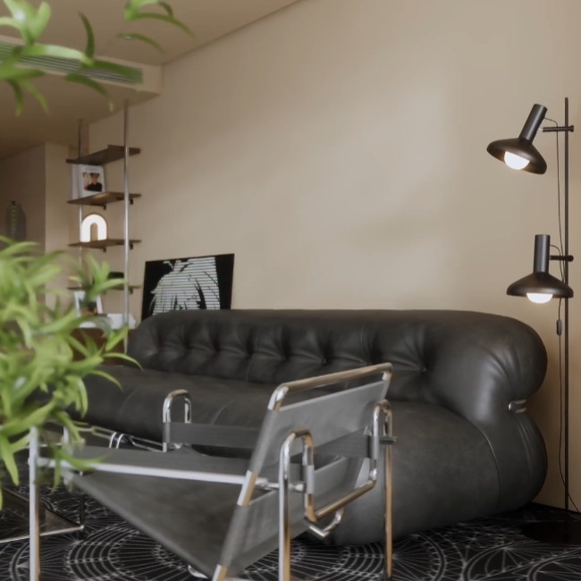 狸德老师作品/Enscape金属风客厅场景