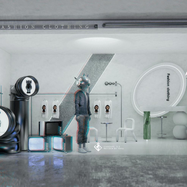 狸德老师作品/Enscape服装店场景
